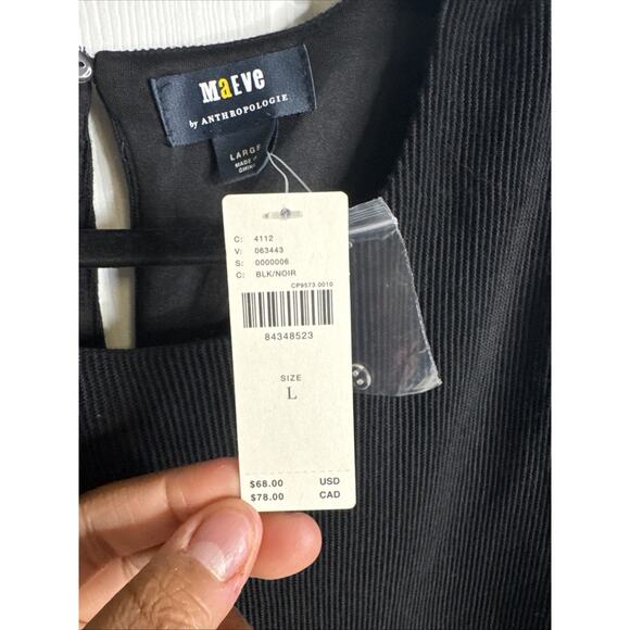 Anthropologie Maeve Endless Rose Textured Muscle Tee Black Size L - Picture 4 of 7